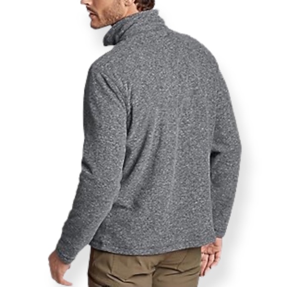 EDDIE BAUER Venture Sweatshirt Quarter Zip Fleece Heather Grey - Picture 4 of 7